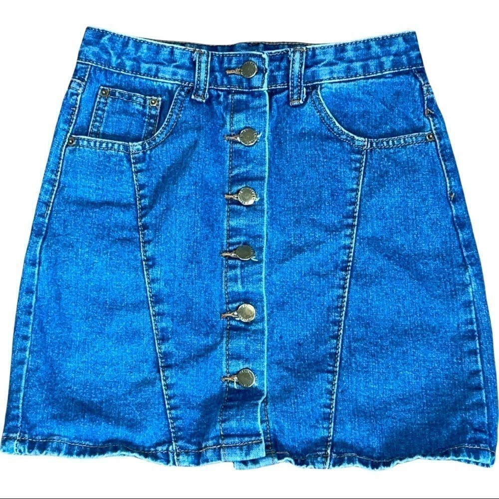 Heritage Falmer Denim Button Down Mini Skirt‎